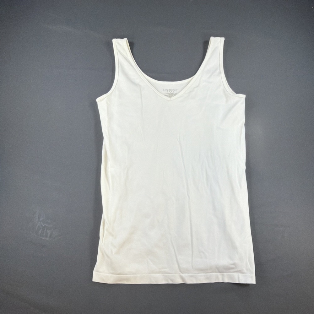 white Lane Bryant V-neck tank Size 1X